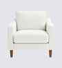 Menta Boucle Fabric Lounge Chair In White Colour