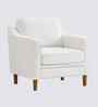 Menta Boucle Fabric Lounge Chair In White Colour