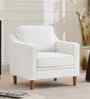 Menta Boucle Fabric Lounge Chair In White Colour