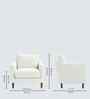 Menta Boucle Fabric Lounge Chair In White Colour