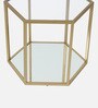 Menton Metal End Table In Golden Finish With Glass Top
