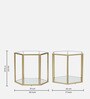 Menton Metal End Table In Golden Finish With Glass Top