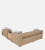 Meraki Leatherette Corner Sofa In Brown Color