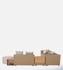 Meraki Leatherette Corner Sofa In Brown Color