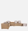 Meraki Leatherette Corner Sofa In Brown Color