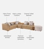 Meraki Leatherette Corner Sofa In Brown Color