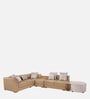Meraki Leatherette Corner Sofa In Brown Color