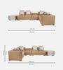 Meraki Leatherette Corner Sofa In Brown Color