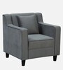 Merax Velvet 1 Seater Sofa in Dark Grey Colour