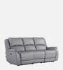 Meredith Leather 3 Seater Motorised Recliner In Light Grey Colour