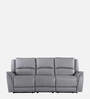 Meredith Leather 3 Seater Motorised Recliner In Light Grey Colour