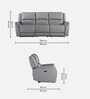 Meredith Leather 3 Seater Motorised Recliner In Light Grey Colour