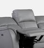 Meredith Leather 3 Seater Motorised Recliner In Light Grey Colour