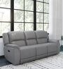 Meredith Leather 3 Seater Motorised Recliner In Light Grey Colour