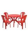 Meridian 4 Seater Patio Set In Brigth Red Colour