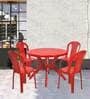 Meridian 4 Seater Patio Set In Brigth Red Colour