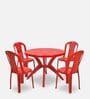 Meridian 4 Seater Patio Set In Brigth Red Colour