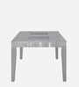 Merlin Solid Wood 6 Seater Dining Set In Metallic Silver Finish