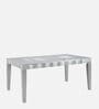 Merlin Solid Wood 6 Seater Dining Set In Metallic Silver Finish