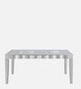 Merlin Solid Wood 6 Seater Dining Set In Metallic Silver Finish