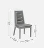 Merlin Solid Wood 6 Seater Dining Set In Metallic Silver Finish