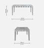 Merlin Solid Wood 6 Seater Dining Set In Metallic Silver Finish