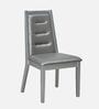 Merlin Solid Wood 6 Seater Dining Set In Metallic Silver Finish