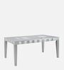Merlin Solid Wood 6 Seater Dining Set In Metallic Silver Finish With Bench