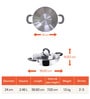Trivantage 9.4 Inch Nickel Free Silver Stainless Steel Kadhai with Lid