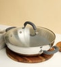 Trivantage 9.4 Inch Nickel Free Silver Stainless Steel Kadhai with Lid