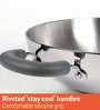 Trivantage 9.4 Inch Nickel Free Silver Stainless Steel Kadhai with Lid