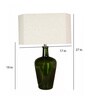 Merlot Green Light Beige Fabric Shade Table Lamp with Olive Green Base