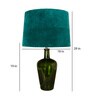 Merlot Green Teal Velvet Shade Table Lamp with Olive Green Base