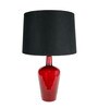 Merlot Red Black Fabric Shade Table Lamp with Ruby Red Base