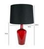 Merlot Red Black Fabric Shade Table Lamp with Ruby Red Base