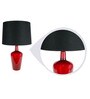 Merlot Red Black Fabric Shade Table Lamp with Ruby Red Base