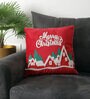 Red Quoted Polyester 16 x 16 Inches Cushion Cover