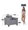 Meruit Fabric 1 Seater Sofa In Ash Grey Colour