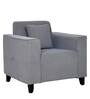 Meruit Fabric 1 Seater Sofa In Ash Grey Colour