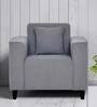 Meruit Fabric 1 Seater Sofa In Ash Grey Colour
