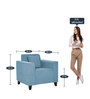 Meruit 1 Seater Sofa In Ice Blue Colour In Colour