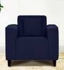 Meruit Fabric 1 Seater Sofa In Navy Blue Colour