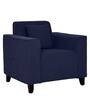 Meruit Fabric 1 Seater Sofa In Navy Blue Colour