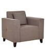 Meruit Fabric 1 Seater Sofa In Sandy Brown Colour