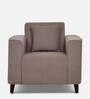 Meruit Fabric 1 Seater Sofa In Sandy Brown Colour