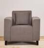 Meruit Fabric 1 Seater Sofa In Sandy Brown Colour