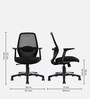 Rei Mid Back Ergonomic Chair in Black Colour