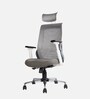 Gintoki High Back Ergonomic Chair in White Colour with Headrest