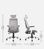 Gintoki High Back Ergonomic Chair in White Colour with Headrest