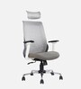 Gintoki High Back Ergonomic Chair in White Colour with Headrest